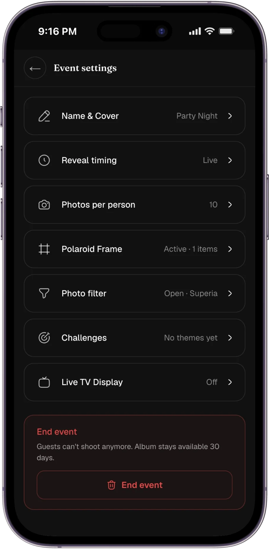 Manage Event Experience